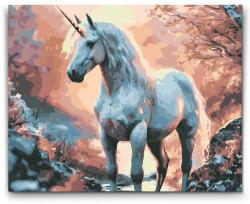  Festés számok szerint - Menyországos egyszarvú Méret: 40x50cm, Keretezés: Műanyagtáblával