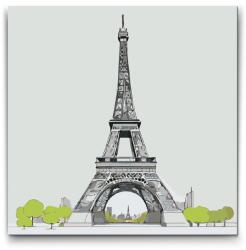  Festés számok szerint - Eiffel-torony 3 Méret: 50x50cm, Keretezés: Műanyagtáblával