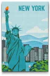  Gyémántszemes kirakó - New York, Egyesült Államok 2 Méret: 40x60cm, Keretezés: Keret nélkül (csak a vászon), Gyémántok: Kerek
