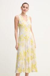 Calvin Klein ruha sárga, midi, harang alakú, LV044B059G - sárga S