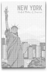 PontPöttyöző - New York, Egyesült Államok 2 Méret: 40x60cm, Keretezés: Műanyagtáblával, Szín: Kék
