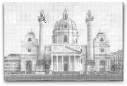  PontPöttyöző - Karlskirche, Bécs Méret: 40x60cm, Keretezés: Műanyagtáblával, Szín: Fekete