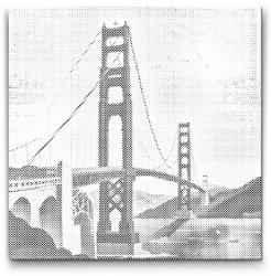 PontPöttyöző - Golden Gate híd Méret: 50x50cm, Keretezés: Műanyagtáblával, Szín: Piros