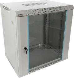 Pulsar RWA1264-G 19 12U 600x450 fali rack szekrény, lapraszerelt, szürke, könnyített kialakítás