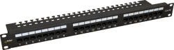 Pulsar RP-U24V5 19 patch panel, 24 port, cat5e, árnyékolatlan, tehermentesítővel, 90 fokos modulok