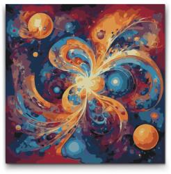  Festés számok szerint - Homokformák kozmikus tánca Méret: 50x50cm, Keretezés: Kartonlemezen