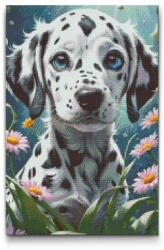 Gyémántszemes kirakó - Dalmata kölyökkutya Méret: 40x60cm, Keretezés: Keret nélkül (csak a vászon), Gyémántok: Négyzet alakú