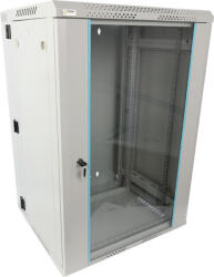 Pulsar RWDA1865-G 19 18U 600x550 fali rack szekrény, kiforgatható, lapraszerelt, szürke, könnyített kialakítás