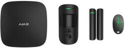 Ajax Systems STARTERKIT-CAM-PLUS-BLACK StarterKit kezdőcsomag, Ajax HUB 2 Plus WiFi kompatibilis riasztóközpont szett, fekete eszközökkel
