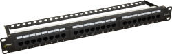 Pulsar RP-U24H5 19 patch panel, 24 port, cat5e, árnyékolatlan, tehermentesítővel, 180 fokos modulok