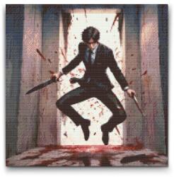  Gyémántszemes kirakó - Sötét bérgyilkos Méret: 50x50cm, Keretezés: Keret nélkül (csak a vászon), Gyémántok: Kerek