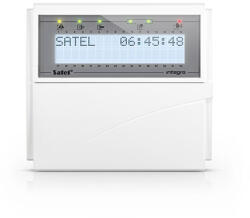 Satel INT-KLCD-W LCD kezelő INTEGRA központokhoz, lenyíló billentyűzetvédővel, fehér háttérfény