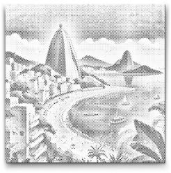  PontPöttyöző - Rio De Janeiro 2 Méret: 50x50cm, Keretezés: Műanyagtáblával, Szín: Fekete