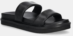 Calvin Klein Jeans papucs FLAT MOLDED DOUBLEBAR SANDAL LTH fekete, férfi, YM0YM01226 - fekete Férfi 41