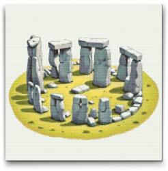 Gyémántszemes kirakó - Stonehenge 2 Méret: 50x50cm, Keretezés: Keret nélkül (csak a vászon), Gyémántok: Kerek