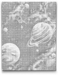  PontPöttyöző - Naprendszer 3 Méret: 30x40cm, Keretezés: Kartonlemezen, Szín: Fekete