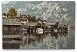 Gyémántszemes kirakó - Hallstatt, Ausztria Méret: 40x60cm, Keretezés: Keret nélkül (csak a vászon), Gyémántok: Négyzet alakú