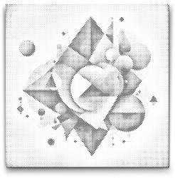  PontPöttyöző - Finom szimfónia formák és visszhangok 2 Méret: 50x50cm, Keretezés: Műanyagtáblával, Szín: Kék