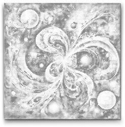 PontPöttyöző - Homokformák kozmikus tánca Méret: 50x50cm, Keretezés: Kartonlemezen, Szín: Kék