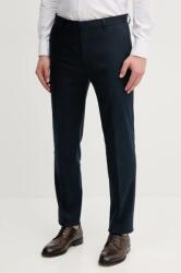 Calvin Klein nadrág vászonkeverékből férfi, sötétkék, egyenes, K10K114400 - sötétkék 48