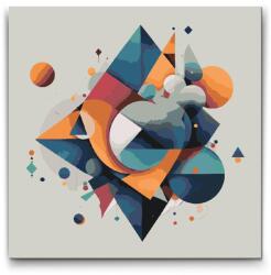  Festés számok szerint - Finom szimfónia formák és visszhangok 2 Méret: 50x50cm, Keretezés: Kartonlemezen
