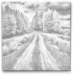  PontPöttyöző - Őszi mezőút Méret: 50x50cm, Keretezés: Kerek keret, Szín: Zöld