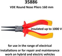 BGS technic Vde клещи с обли човки 160 мм ; bgs 35886