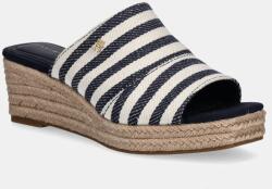 Tommy Hilfiger papucs NAUTICAL STRIPES ESPADRILLE MULE sötétkék, női, éksarkú, FW0FW08666 - sötétkék Női 40
