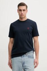 Tommy Hilfiger pamut póló sötétkék, férfi, nyomott mintás, MW0MW39256 - sötétkék M