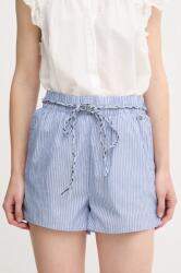 Pepe Jeans pamut rövidnadrág DONOVAN női, mintás, magas derekú, PL801162 - kék M