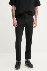 Abercrombie & Fitch nadrág vászonkeverékből férfi, fekete, egyenes, KI130-5034 - fekete 34/34