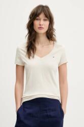 Tommy Jeans pamut póló női, bézs, DW0DW20458 - bézs XS