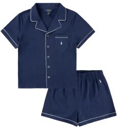 Ralph Lauren gyerek pamut pizsama sötétkék, sima, 3P0241 - sötétkék 104-110