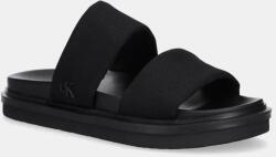 Calvin Klein Jeans papucs FLAT MOLDED DBL BAR SANDAL CV fekete, férfi, YM0YM01222 - fekete Férfi 44