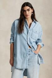 Ralph Lauren pamut farmer ing női, galléros, relaxed, 211964726 - kék S