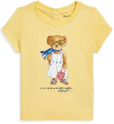 Ralph Lauren baba pamut póló sárga, 310965226001 - sárga 75-79