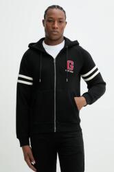 Guess Jeans pamut melegítőfelső fekete, férfi, nyomott mintás, kapucnis, M5GQ26 KCPR1 - fekete XL