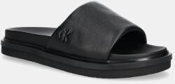 Calvin Klein Jeans papucs FLAT MOLDED SLIDE SANDAL LTH fekete, férfi, YM0YM01225 - fekete Férfi 41