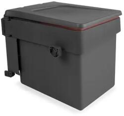 Emuca Cos gunoi incorporabil cu capac automat 15L, gri antracit (8199123) Cos de gunoi
