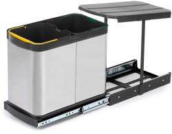 Emuca Cos gunoi glisant cu capac automat 2x12L, otel inoxidabil (8131765) Cos de gunoi