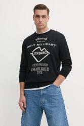 Iceberg pamut pulóver könnyű, férfi, fekete, A019 7633 - fekete M