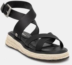 Pepe Jeans bőr szandál KATE NATURE fekete, női, platformos, PLS90692 - fekete Női 38