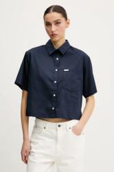 Guess Jeans pamut ing női, galléros, sötétkék, relaxed, W5GH98 WH7P1 - sötétkék XS