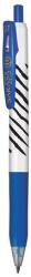 Zebra Zseléstoll, 0, 33 mm, nyomógombos, csíkos test, ZEBRA Sarasa Clip, kék