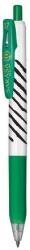 Zebra Zseléstoll, 0, 33 mm, nyomógombos, csíkos test, ZEBRA Sarasa Clip, zöld