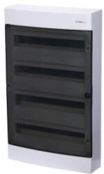 Tehnoplast Falon kívüli kiselosztó doboz, C sorozat, 72 modulos, átlátszó ajtó, 4 soros, 655x110x40 mm, IP40 (THP-N4x18C)
