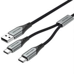 Vention USB-A/M - 2*USB-C/M kábel 3A 1m (CQOHF) (CQOHF)