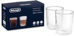 DeLonghi Set Pahare de Cafea Delonghi DLSC318 Perete Dublu Sticla 400ML 2 Bucati Transparent (DLSC318) Pahar