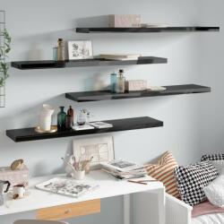 4 db magasfényű fekete mdf fali polc 120 x 23, 5 x 3, 8 cm (29716)