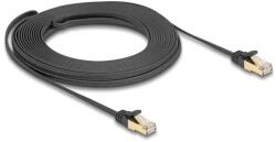 Delock RJ45 lapos hálózati kábel fonott borítással Cat. 6A U/FTP apa - apa 10 m fekete (80330) - pepita